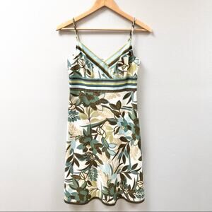 Ann Taylor Sleeveless Floral A-line Midi Dress Blue & Brown, Women’s Size 2 $139
